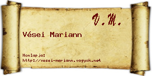 Vései Mariann névjegykártya